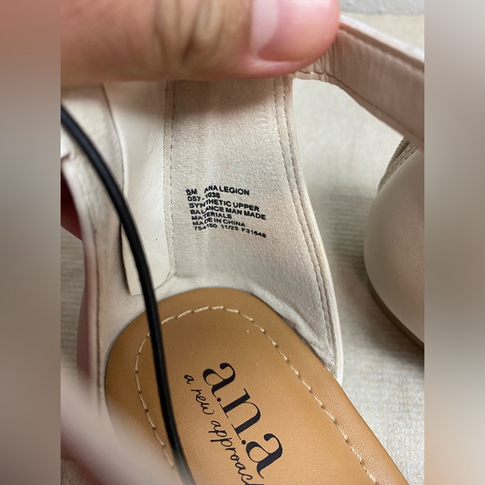 (2) Ana legión cream Womens Legion Wedge Sandals - Picture 7 of 10